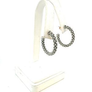 Tiffany & Co Somerset Hoop Earrings 1" Sterling Silver Estate TIF929